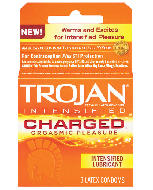 Trojan Intensified Charged Kondome - Doos van 3