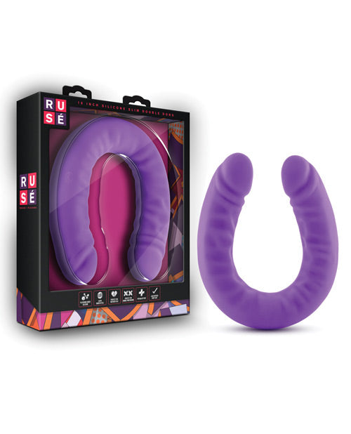 Gros gode Blush 18" | Double gode fin | Gode géant Ruse | Gode violet | Gode double face