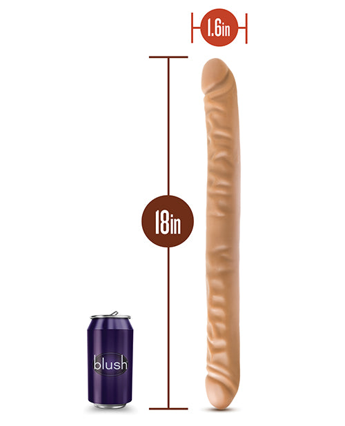 Gros gode Blush Dr Skin 18" | Double gode | Gode géant moka | Gode double face | Gode monstre