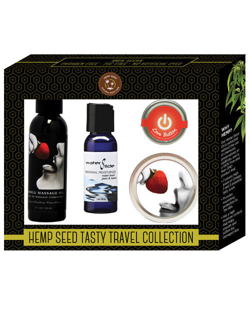 Collection de voyage savoureuse aux graines de chanvre Earthly Body - Fraise
