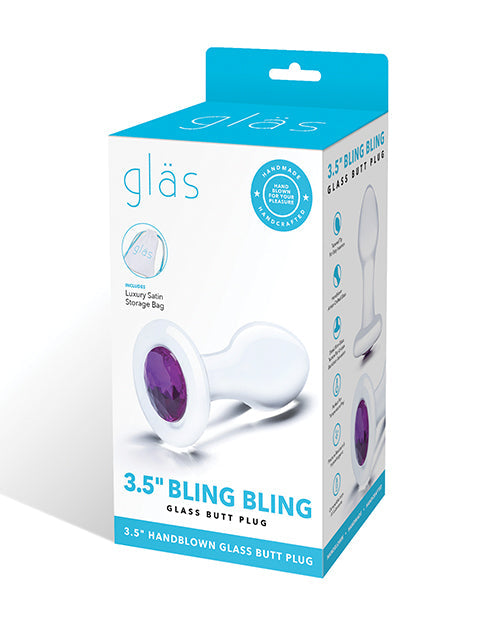 Glas 3.5" Bling Bling Glas Anusprop - Deursigtig