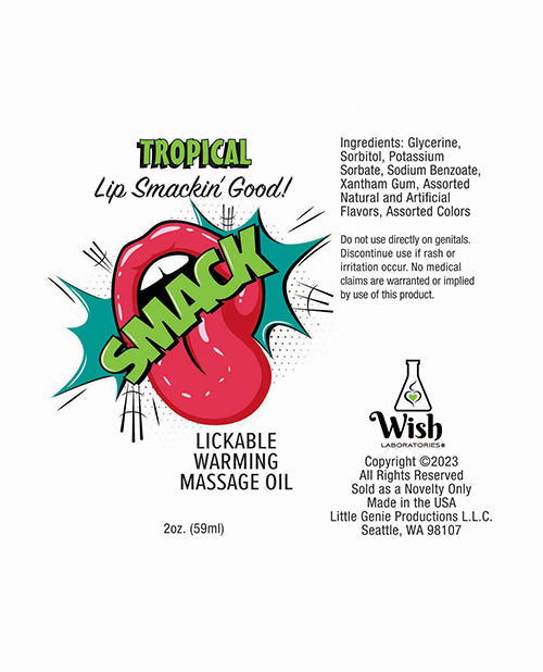 Huile de massage chauffante Smack - 2 oz Cerise