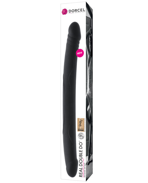 Dorcel Regte Reuse Dildo | Dubbele Dildo | 16.5" Groot Swart Dildo | Buigsame Silikoon Monster Dildo