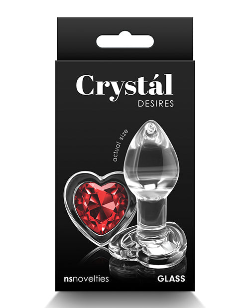 Crystal Desires Glas Hart Edelsteen Anusprop Klein - Rooi