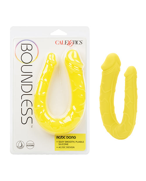 Gode réaliste AC-DC sans limites | Double gode 13,5 pouces | Grand gode jaune | Gode géant