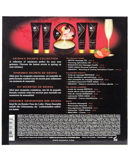 Coffret cadeau de luxe Shunga Geisha's Secret - Vin pétillant à la fraise
