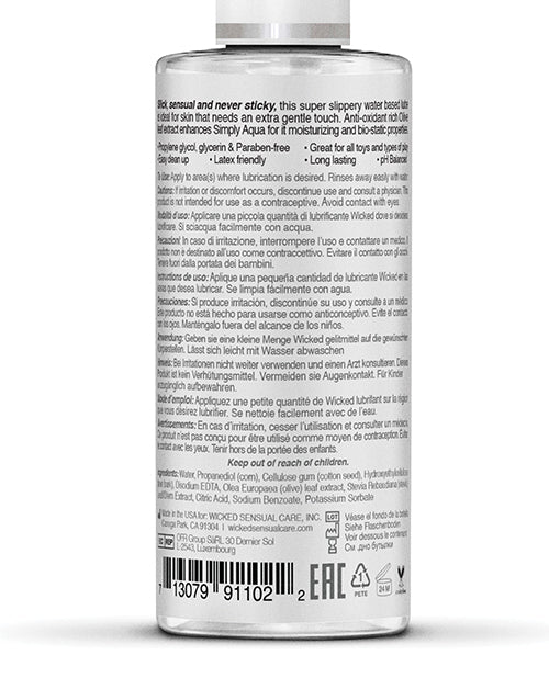 Lubrifiant à base d'eau Wicked Sensual Care Simply Aqua - 2,3 oz