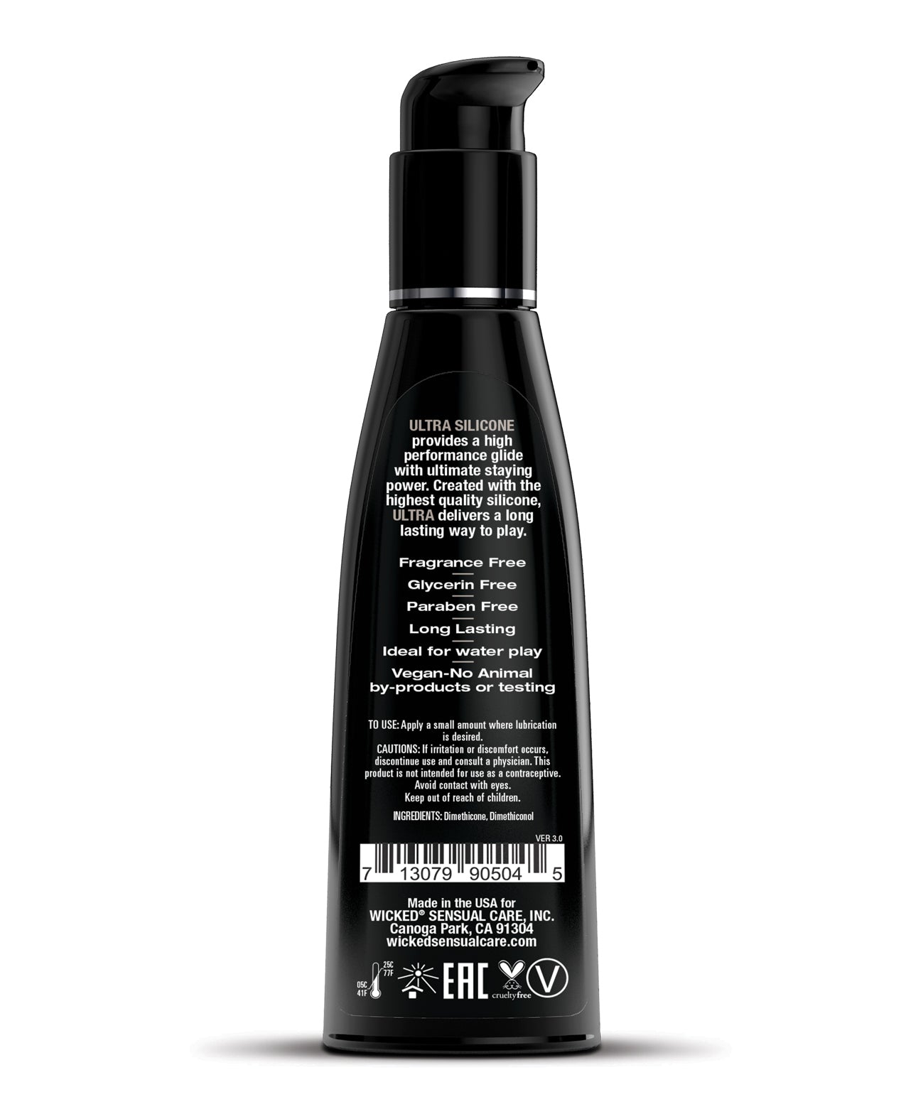 Lubrifiant Wicked Sensual Care Ultra à base de silicone - 113 g, sans parfum
