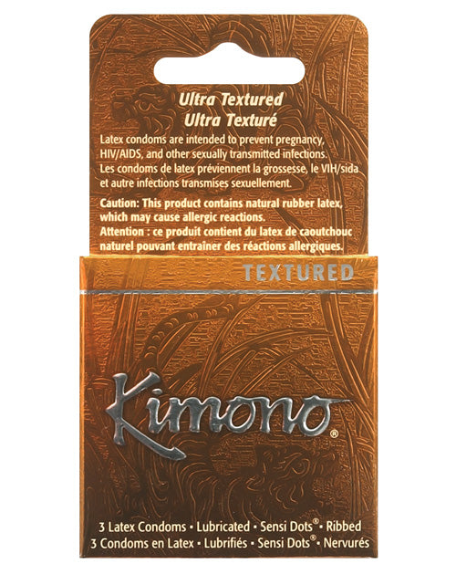 Préservatifs Kimono texturés côtelés et à pois Sensi - Boîte de 3