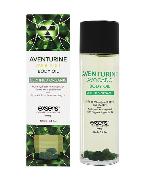 Huile Corps Bio aux Pierres EXSENS de Paris - Aventurine Avocat 100 ml