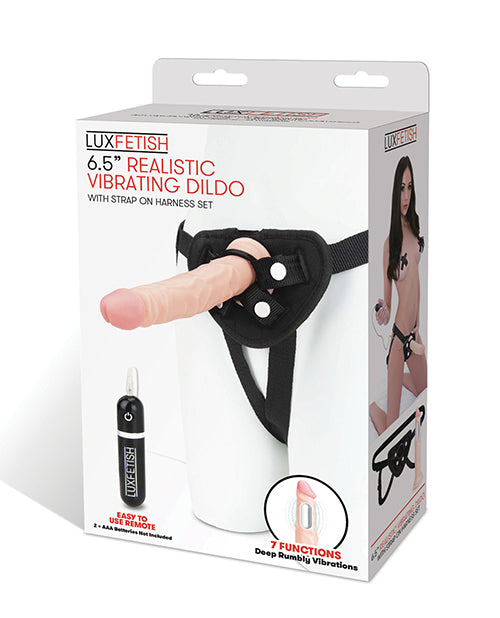 Gode ​​vibrant réaliste Lux Fetish 6,5" avec harnais