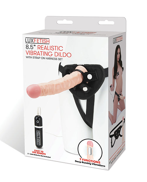 Gode ​​vibrant réaliste Lux Fetish 8,5" avec harnais