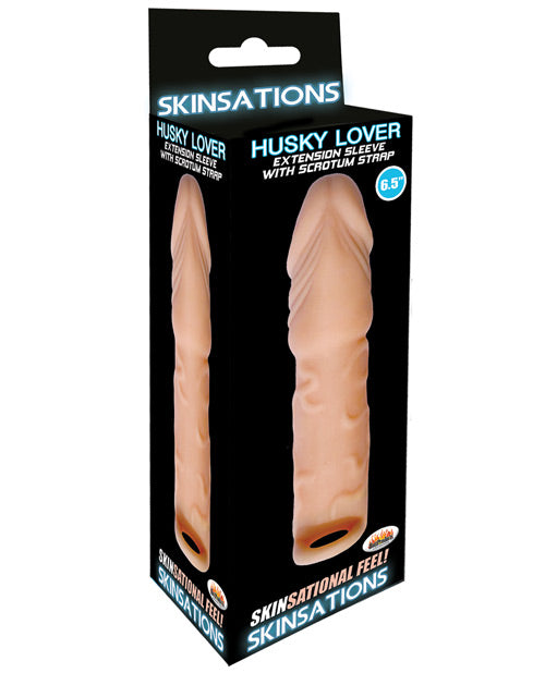 Manchon d'extension Skinsations Husky Lover 6,5" avec sangle pour scrotum