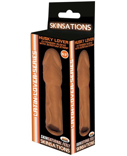 Manchon d'extension Skinsations Latin Lover 6,5" Husky avec sangle pour scrotum