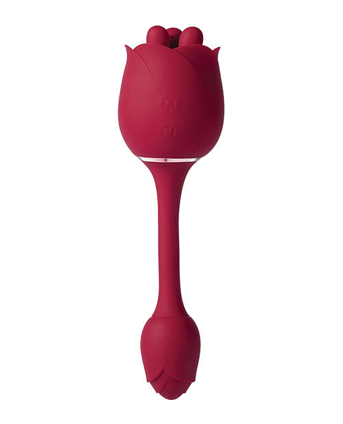 Vibromasseur Roseann à double extrémité - Rouge