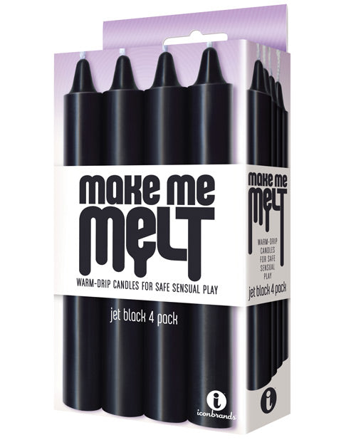 Bougies chaudes et sensuelles Make Me Melt de 9's - Noir de jais, lot de 4