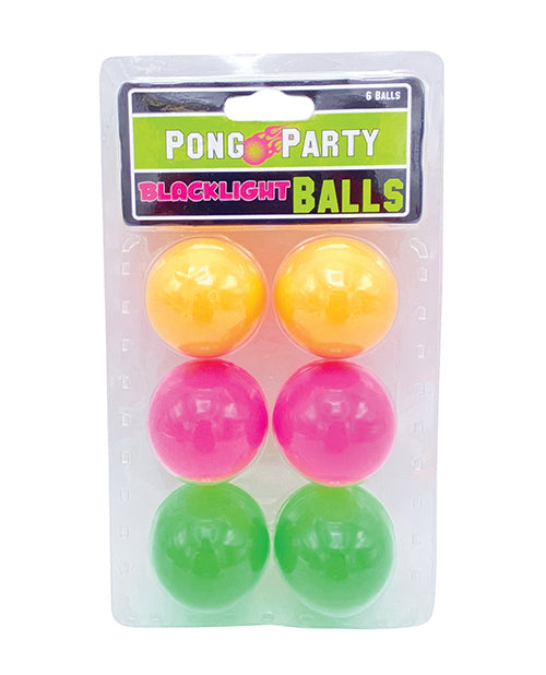 Balles de pong Black Light - Couleurs assorties, lot de 6