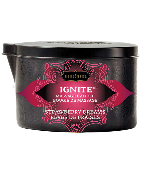Bougie de massage au soja Kama Sutra Ignite - Rêves de fraises
