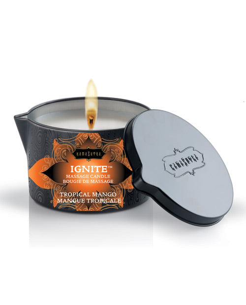 Bougie de massage au soja Kama Sutra Ignite - Mangue tropicale