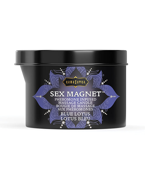 Bougie magnétique Kama Sutra Sex avec bec verseur - 170 ml Lotus bleu