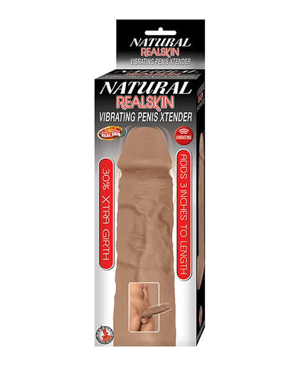 Natuurlike Realskin Vibrerende Penis Xtender - Bruin
