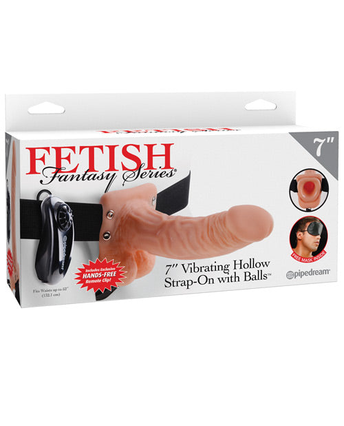 Gode ​​ceinture vibrant creux Fetish Fantasy Series 7" avec testicules - Chair
