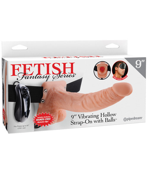Gode ​​ceinture vibrant creux Fetish Fantasy Series 9" avec testicules - Chair