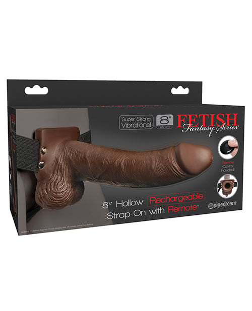 Gode ​​ceinture rechargeable Fetish Fantasy Series 8" avec télécommande - Marron