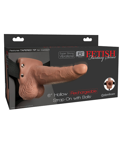 Gode ​​ceinture rechargeable Fetish Fantasy Series 6" avec testicules - Tan