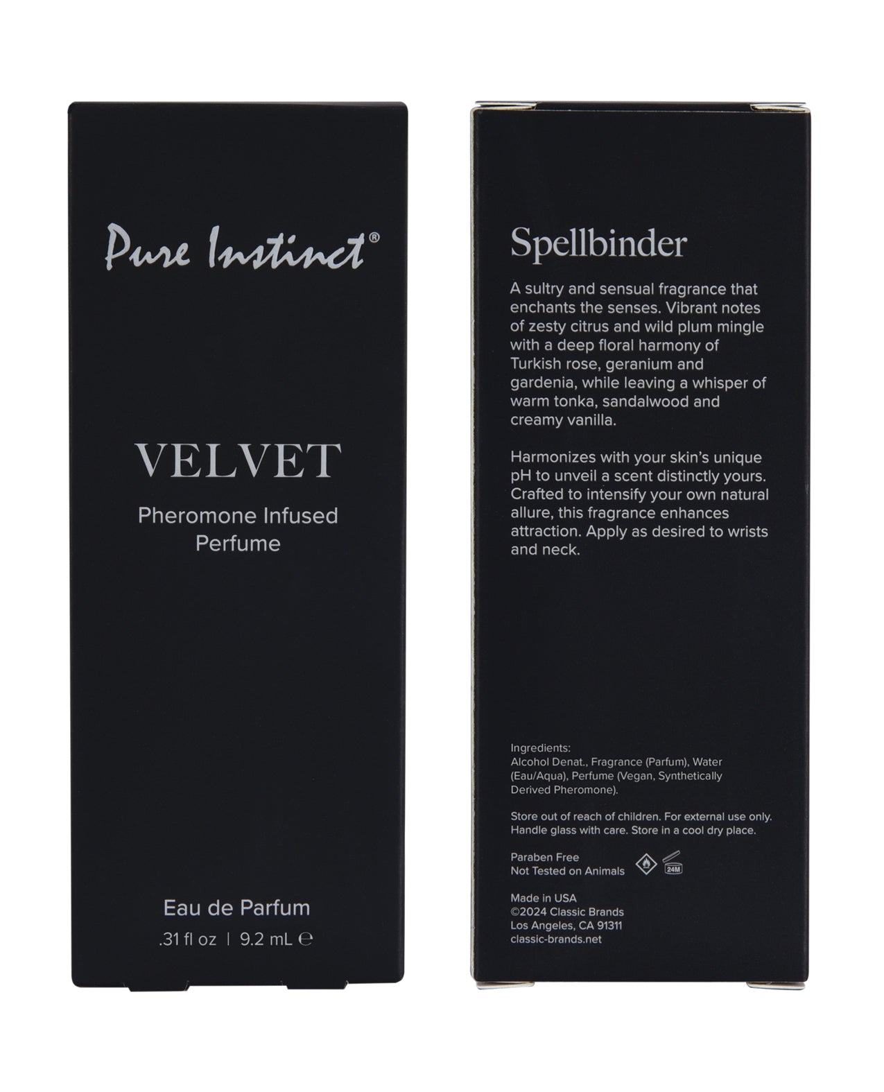 Parfum Velours aux Phéromones Pure Instinct - Spray 9,2 ml
