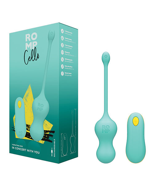 Œuf vibrant point G télécommandé Romp Cello - Bleu