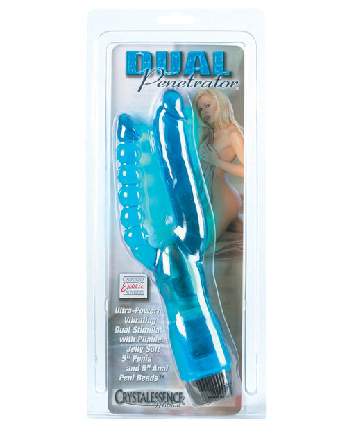 Crystalessence 5" Double Pénétrateur - Bleu