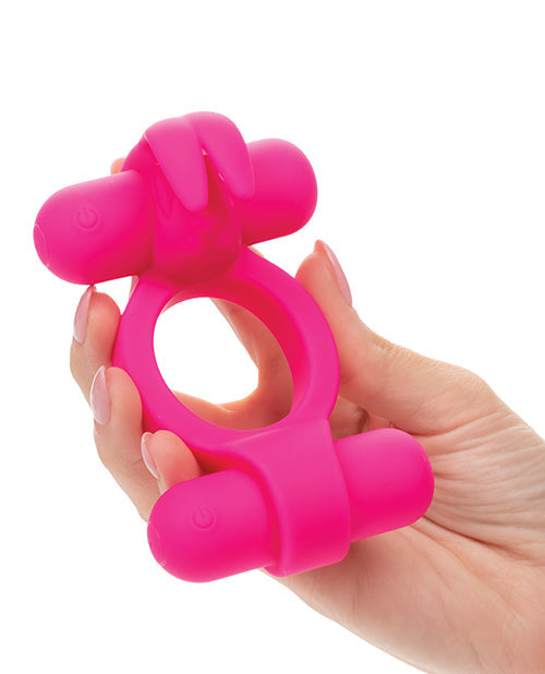 Stimulateur de couple rechargeable en silicone Rockin' Rabbit - Fuchsia