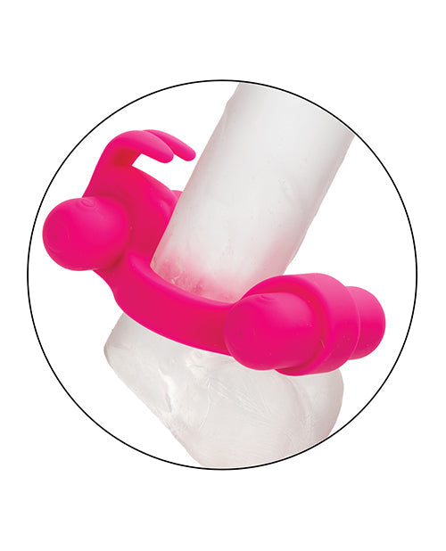 Stimulateur de couple rechargeable en silicone Rockin' Rabbit - Fuchsia