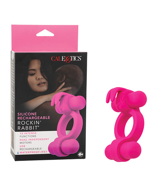 Stimulateur de couple rechargeable en silicone Rockin' Rabbit - Fuchsia