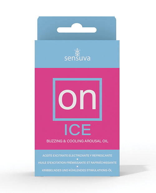 Huile d'excitation féminine rafraîchissante et vibrante ON Ice, boîte moyenne - flacon de 5 ml