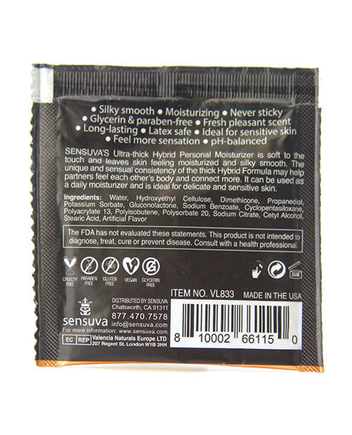 Crème hydratante personnelle hybride ultra épaisse Sensuva, sachet à usage unique - 6 ml, Muffin aux myrtilles