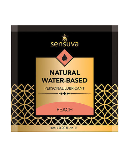 Hydratant personnel naturel à base d'eau Sensuva, sachet à usage unique - 6 ml, pêche