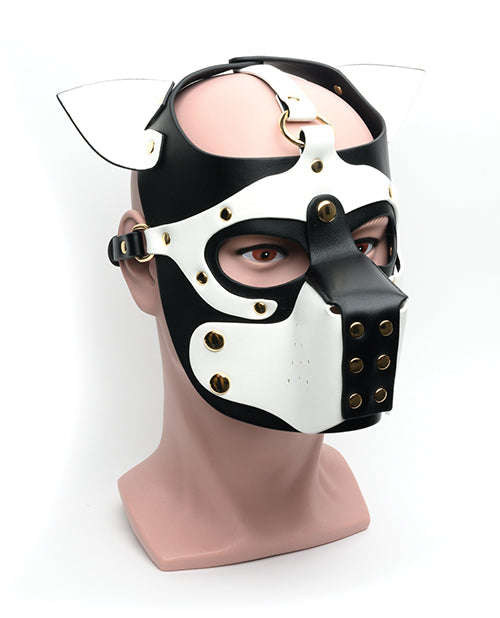 Cagoule Bondage Pup 665 - Noir/Blanc