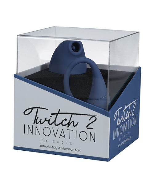 Vibromasseur Shots Twitch 2 avec télécommande et œuf vibrant - Bleu-gris