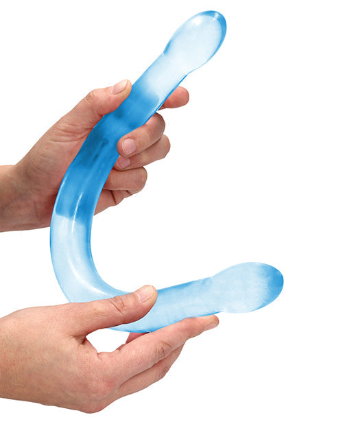 Gode ​​géant Shots RealRock | Gode transparent de 43 cm | Double gode | Gode réaliste bleu