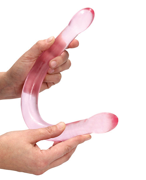 Gode ​​géant Shots RealRock | Gode transparent de 43 cm | Double gode | Gode rose