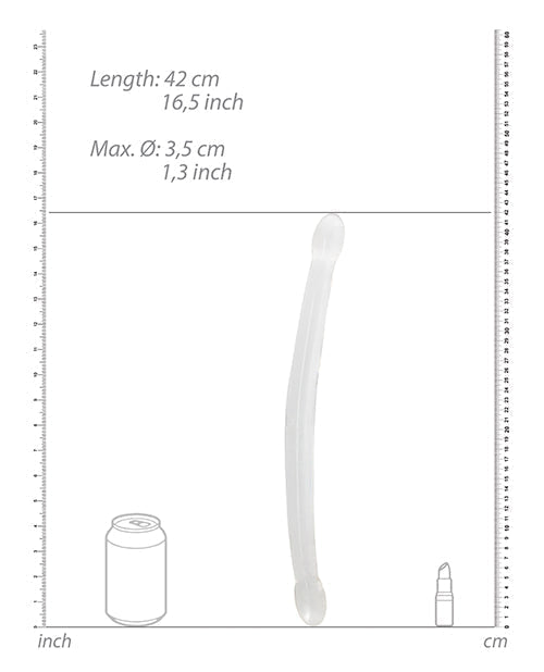 Gode ​​géant Shots RealRock | Gode transparent de 43 cm | Double gode | Gode réaliste transparent