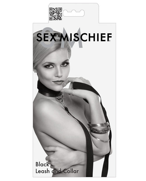Laisse et collier Sex &amp; Mischief - Noir
