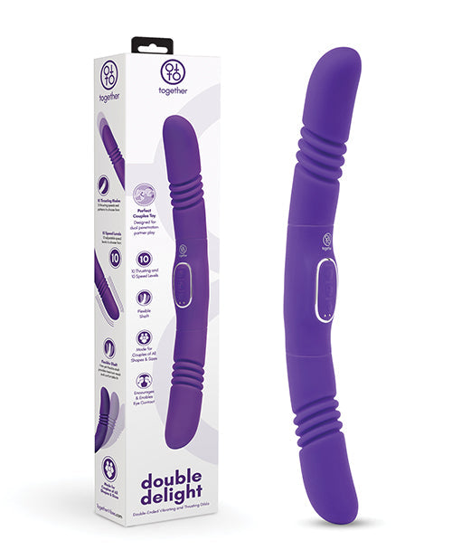 Vibromasseur vibrant et à double extrémité Together Double Delight - Violet