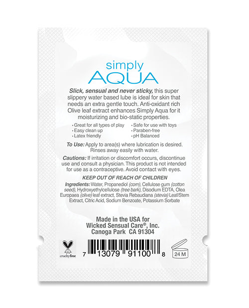 Lubrifiant à base d'eau Wicked Sensual Care Simply Aqua - 0,1 oz