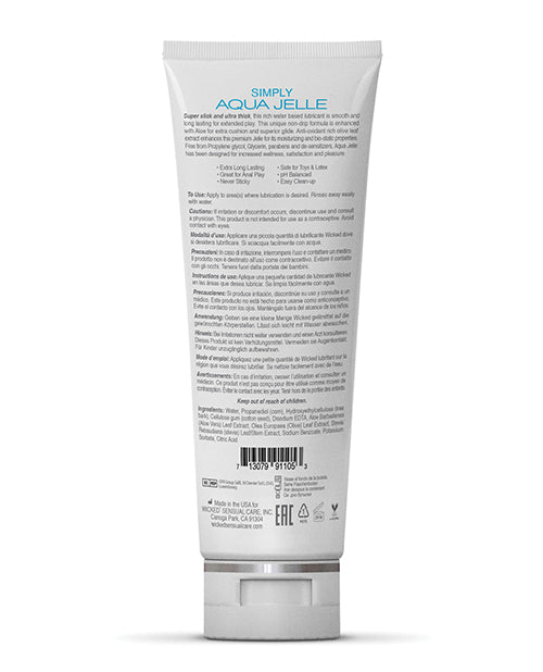 Lubrifiant à base d'eau Wicked Sensual Care Simply Aqua Jelle - 113 ml