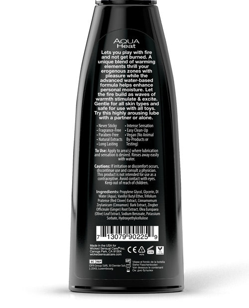 Lubrifiant chauffant à base d'eau Wicked Sensual Care Aqua Heat - 113 g