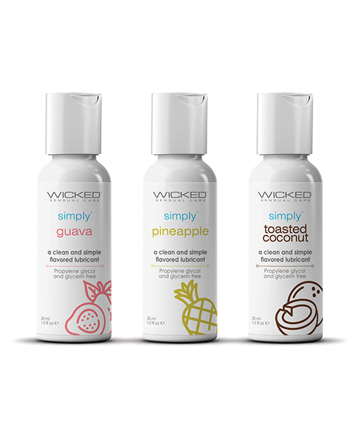 Wicked Sensual Care Tropical Trio Reisgrootte Gegeurde Smeermiddels - 1 oz Bottels