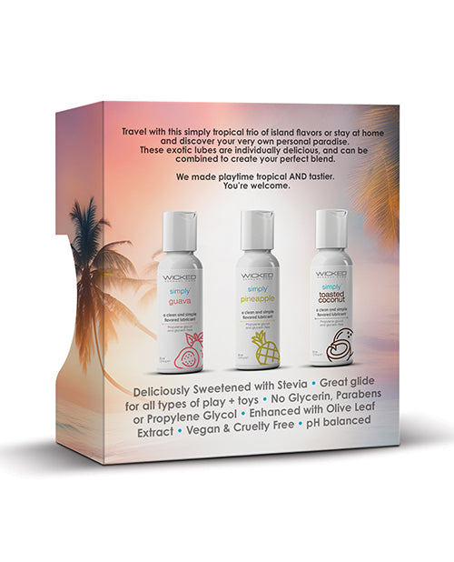 Wicked Sensual Care Tropical Trio Reisgrootte Gegeurde Smeermiddels - 1 oz Bottels